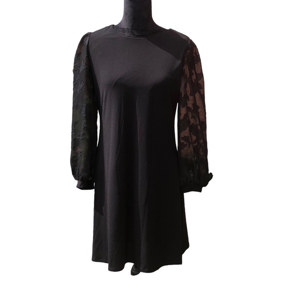 CeCe Mixed Media Little Black Dress size Small - Picture 2 of 14